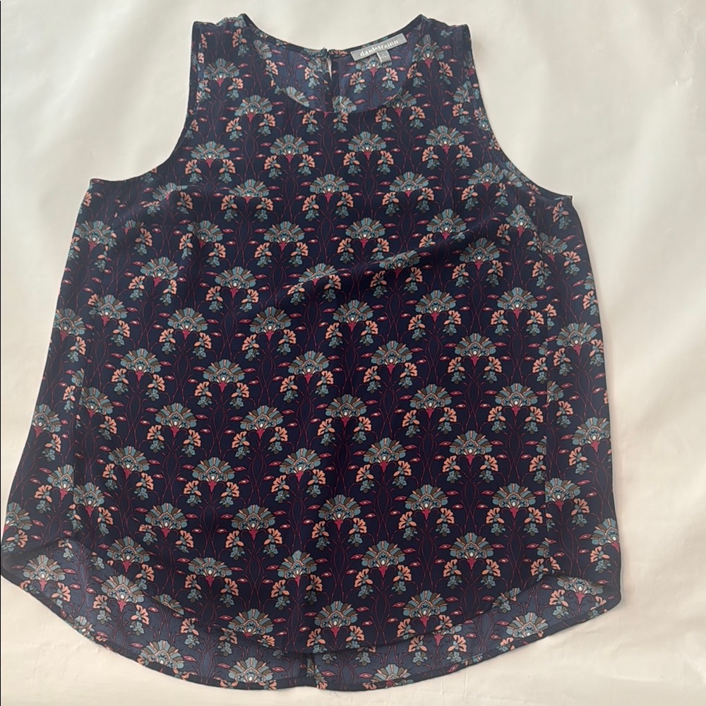 Daniel Rainn Navy and Pink Floral Blouse